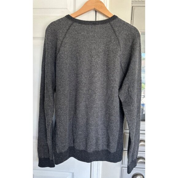 VINCE Grey Contrast Birdseye WOOL/CASHMERE Sweater Size XL - Picture 6 of 9
